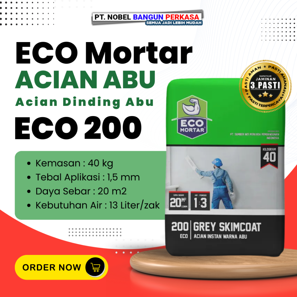 Semen Mortar "Eco Mortar Acian Abu 40kg ECO 200"