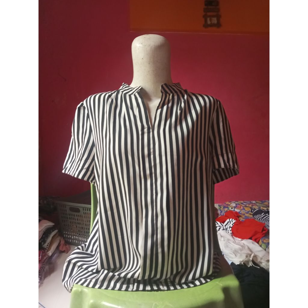 Kemeja Pendek Wanita Chic, Blouse Lengan Pendek Elegan, Kemeja Wanita Kasual Lengan Pendek, Kemeja P