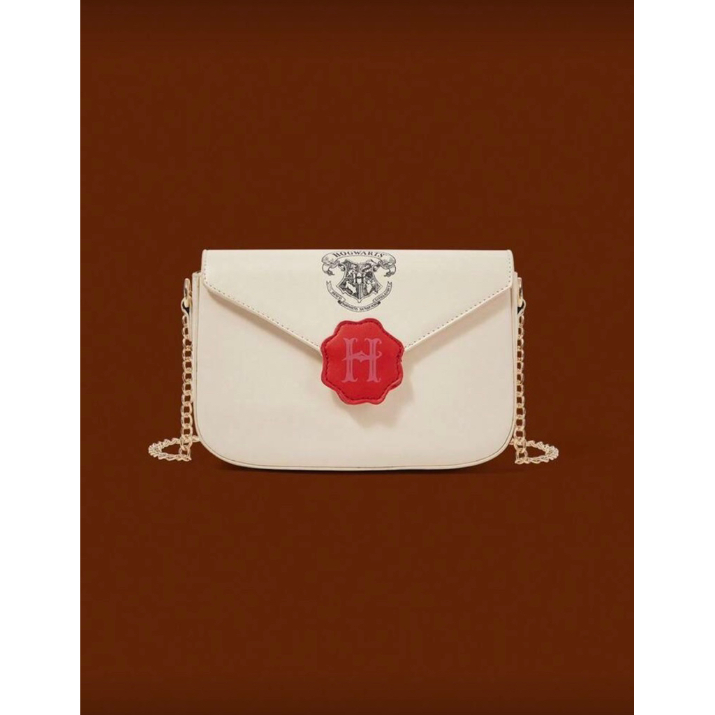 HARRY POTTER X SHEIN Women's Colorblock Letter Pattern Retro Fashion Shoulder Bag