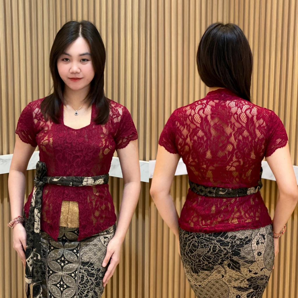 best sale kebaya lengan pendek bahan shopia brokat ( kebaya saja ) atasan wanita tradisional dan
