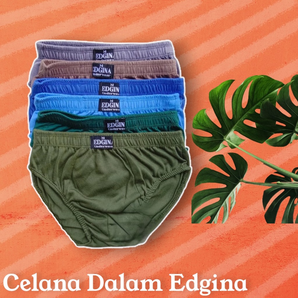 ( 6 Pcs ) Celana Dalam Pria Edgina | CD Pria Edgina Model Karet Kerut Berkualitas | Celana Dalam EDG