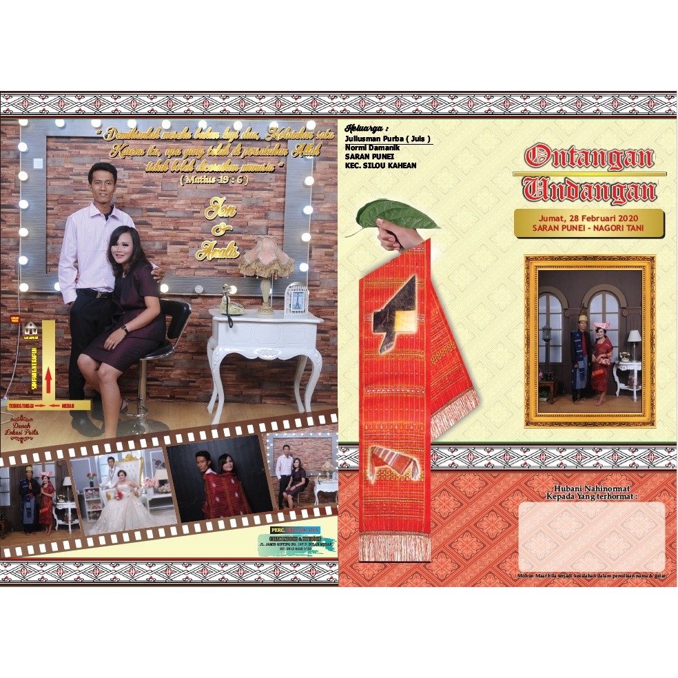 Cetak Undangan Nikah Pernikahan Adat Batak Simalulung Karo Nias