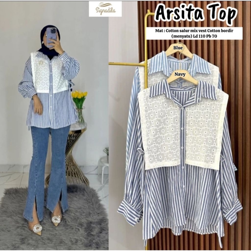 atasan katun premium arsita top blouse wanita atasan wanita atasan muslim baju wanita muslim size xl