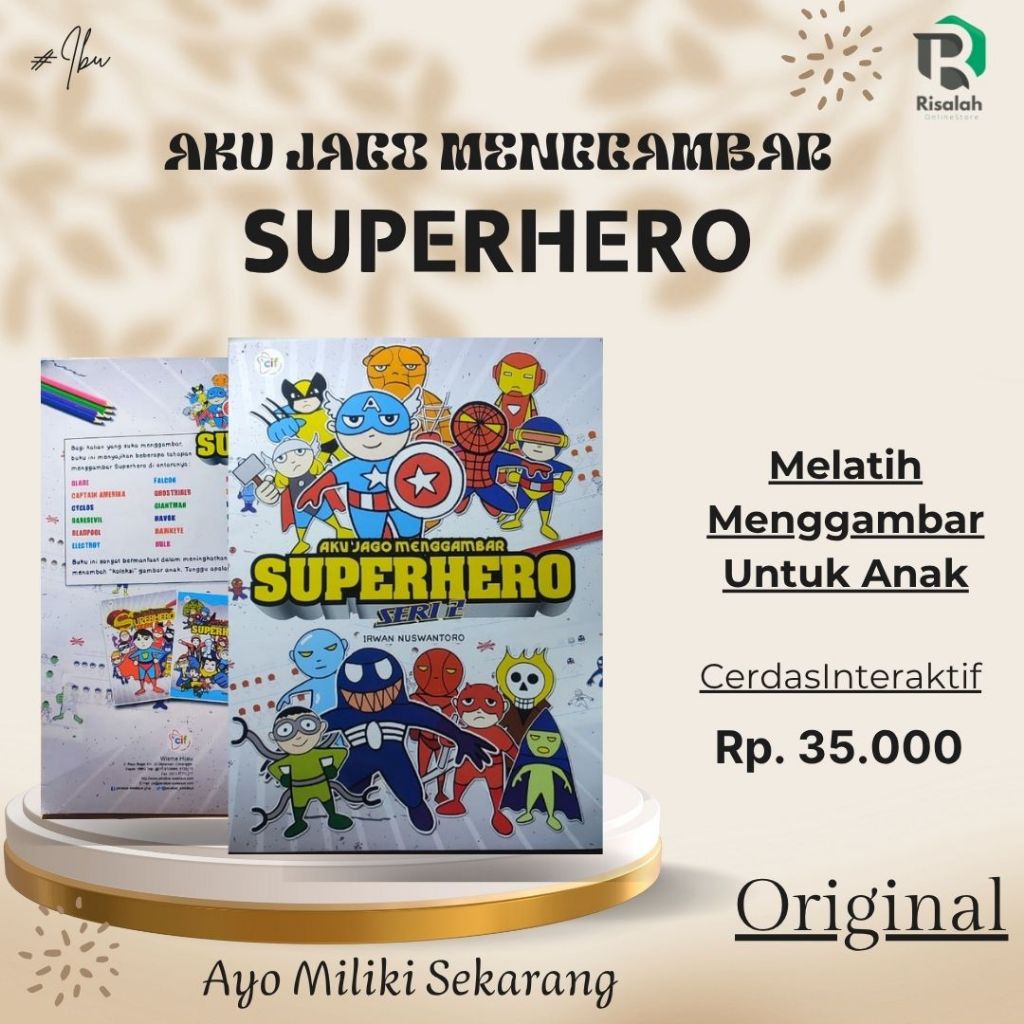 BUKU ANAK-  AKU JAGO MENGGAMBAR/MEWARNAI SUPERHERO