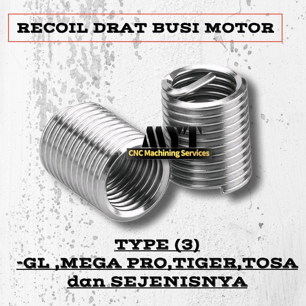 recoil drat busi motor GL mega pro tiger tosa per stainles steel