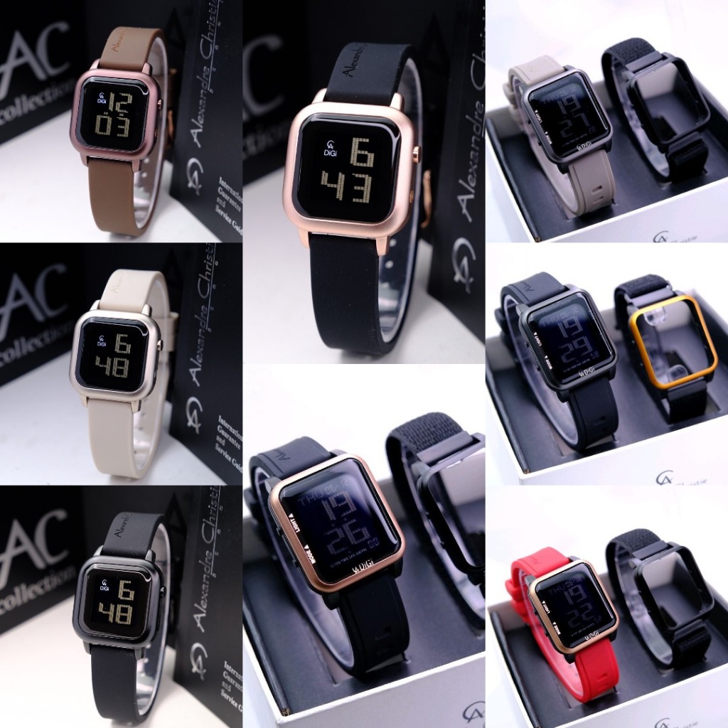 ALEXANDRE CHRISTIE WANITA AC 9344 AC9344 / AC 9392 AC9392 DIGITAL BROWN RUBBER ORIGINAL