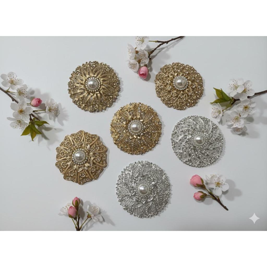 BROS DADA / BROS KEBAYA BESAR / BROS BULAT TERBARU / BROS HIJAB FASHION 6,3 CM