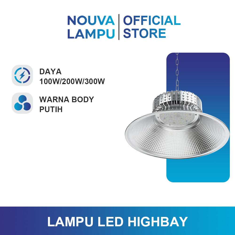 Lampu Highbay LED Industri 100W 200W 300W - Penerangan Gudang & Pabrik Super Terang IP65, Tahan Air 