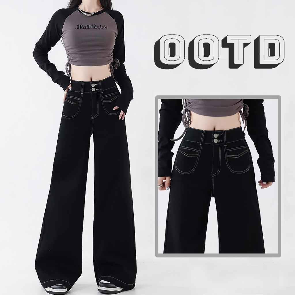 JEANS Premium High waist 3 WARNA fashion jeans wanita baggy baggy Jeans Korean Celana panjang yang b