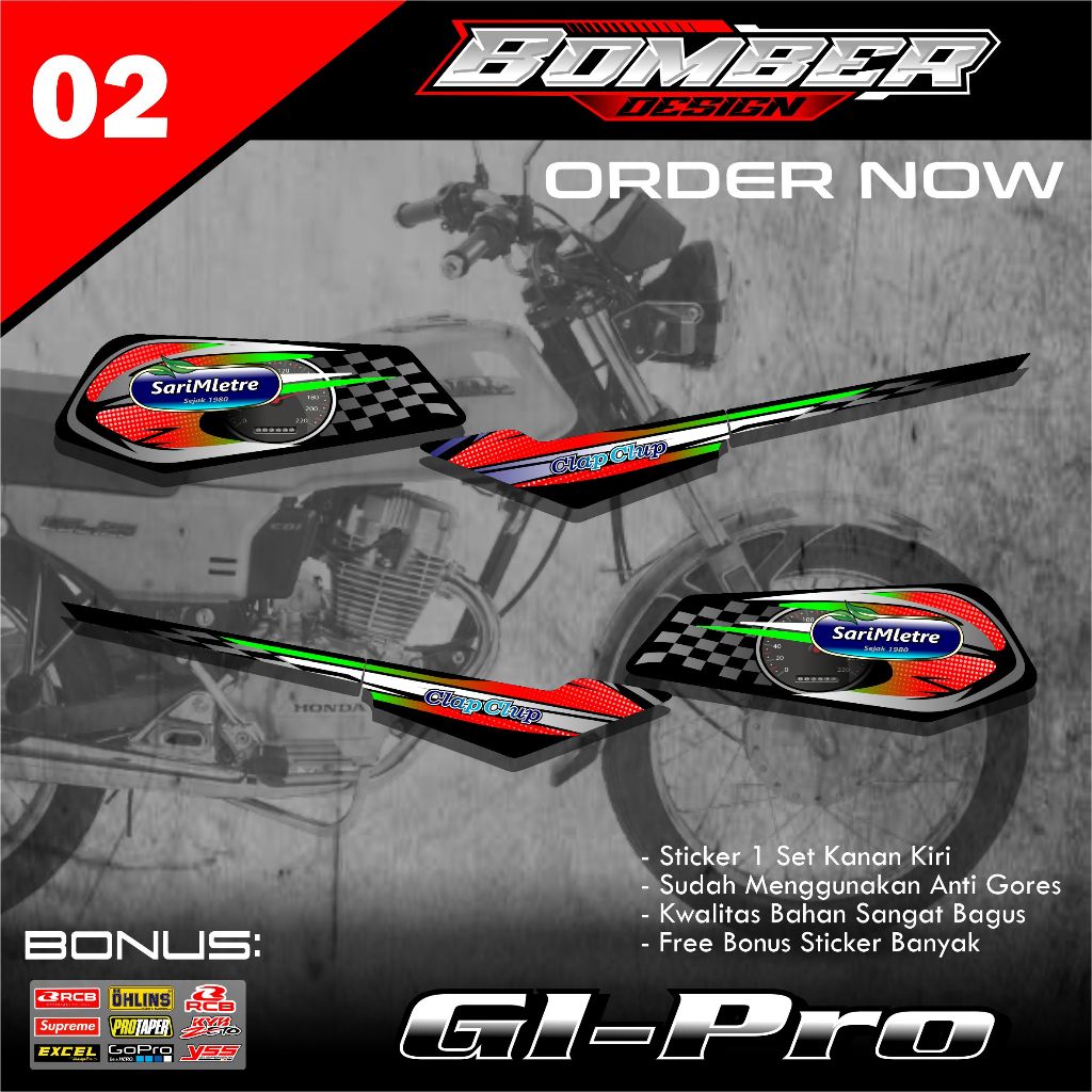 HOLOGRAM STRIPING STICKER VARIASI GL / STIKER GL MAX / STRIPING GL DESAIN MINIMALIS KEREN BMB.02