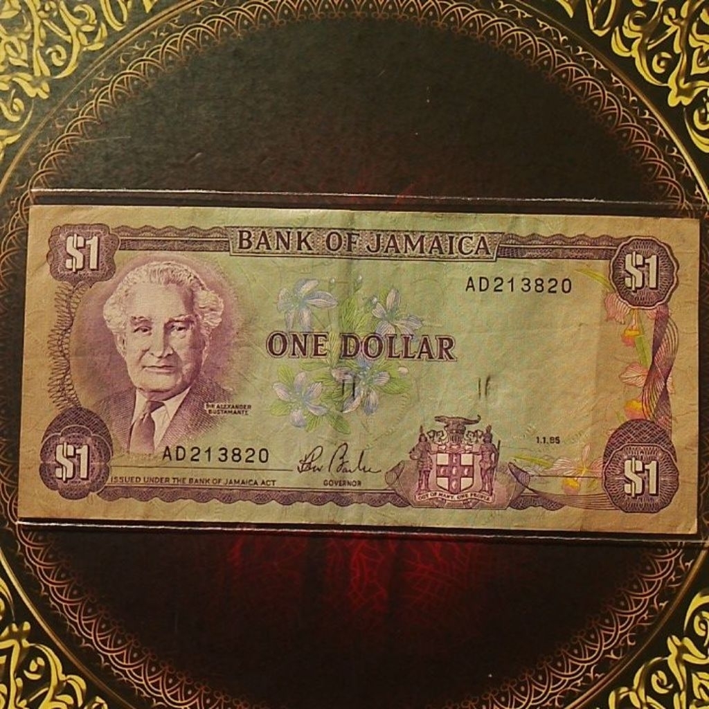 Uang Jamaica 1 dollar 1985 vf
