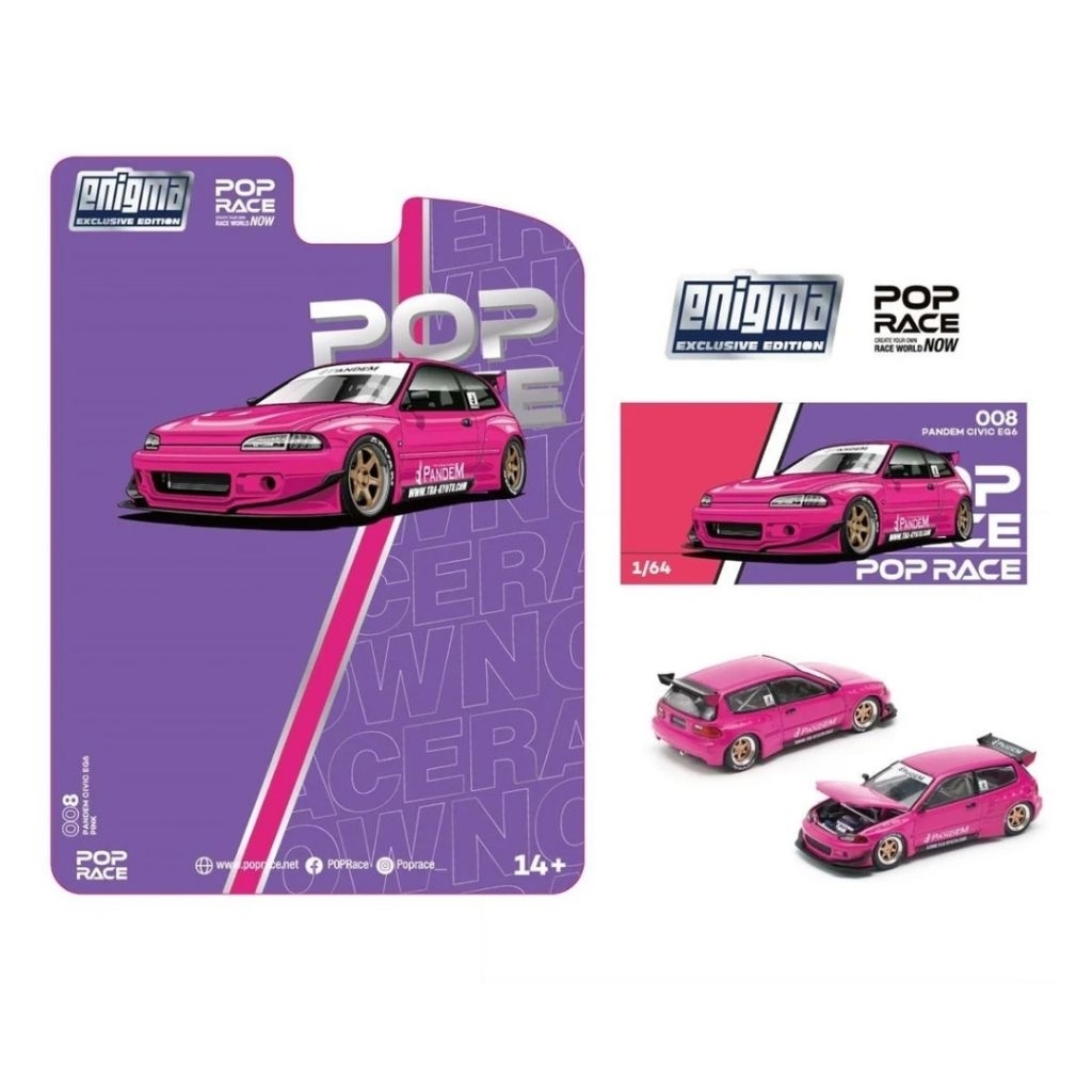 Pop Race PRE008 - Honda Pandem Civic EG6 - Pink