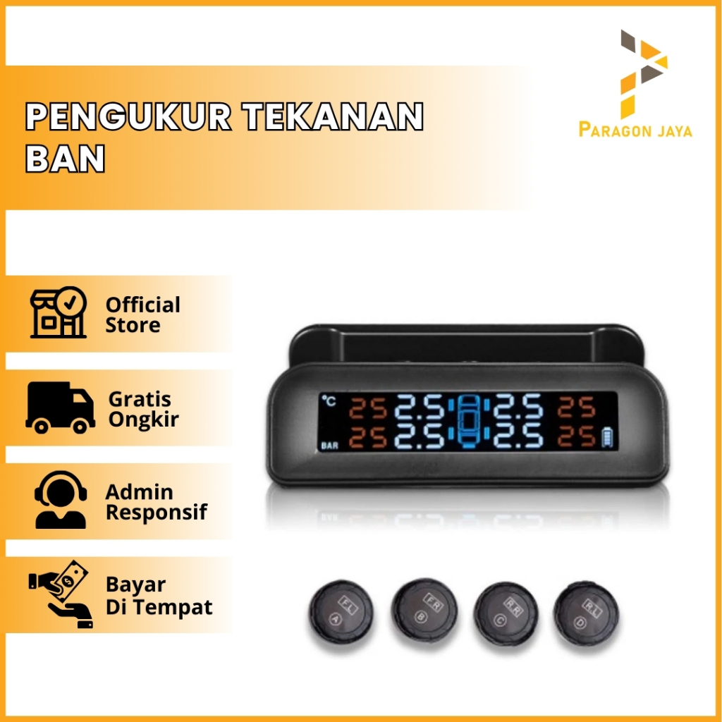 Pengukur Tekanan Ban Real Time Sistem LCD Digital TPMS monitor C260