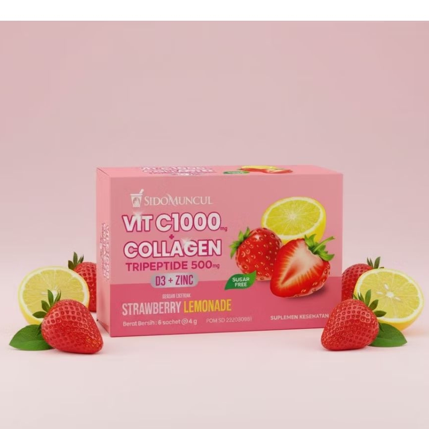 VITAMIN C 1000 + COLLAGEN SIDO MUNCUL HERBAL 1 DUS ISI 6 SCH