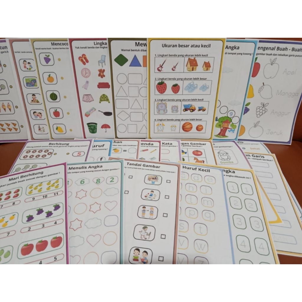 Worksheet anak / lembar kerja anak PG TK / lembar kegiatan anak 25 halaman