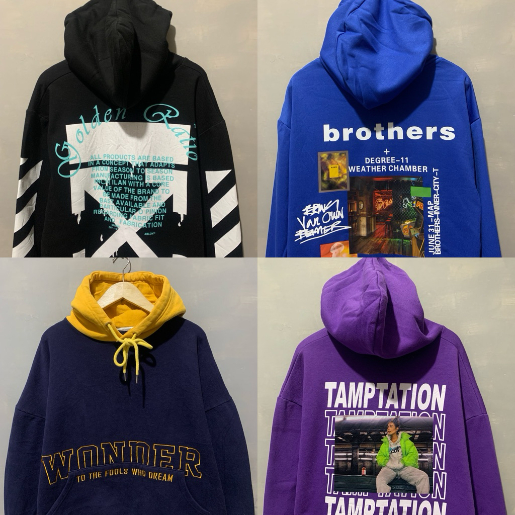 Hoodie Motif Polos Oversize Unisex