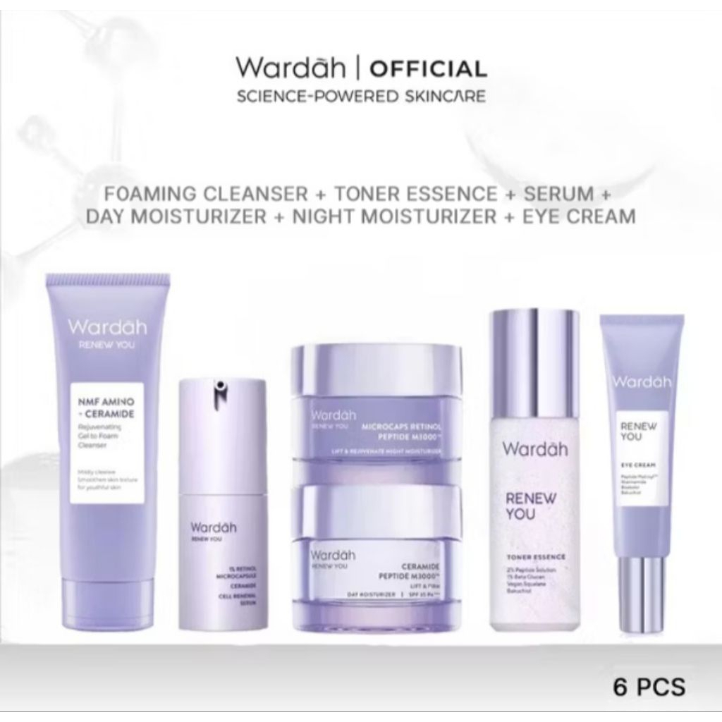 Wardah Paket Renew You Anti Aging Original 6 Item Besar