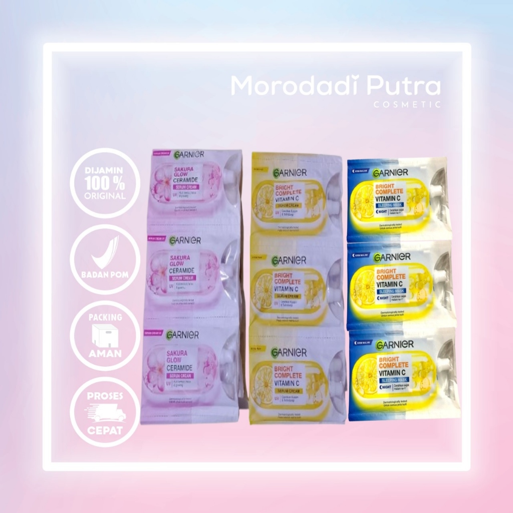 Garnier Moist Sachet 1 Renteng (isi 12pcs) 7ml Sakura UV/Bright Complete UV/ BrightComplete Night