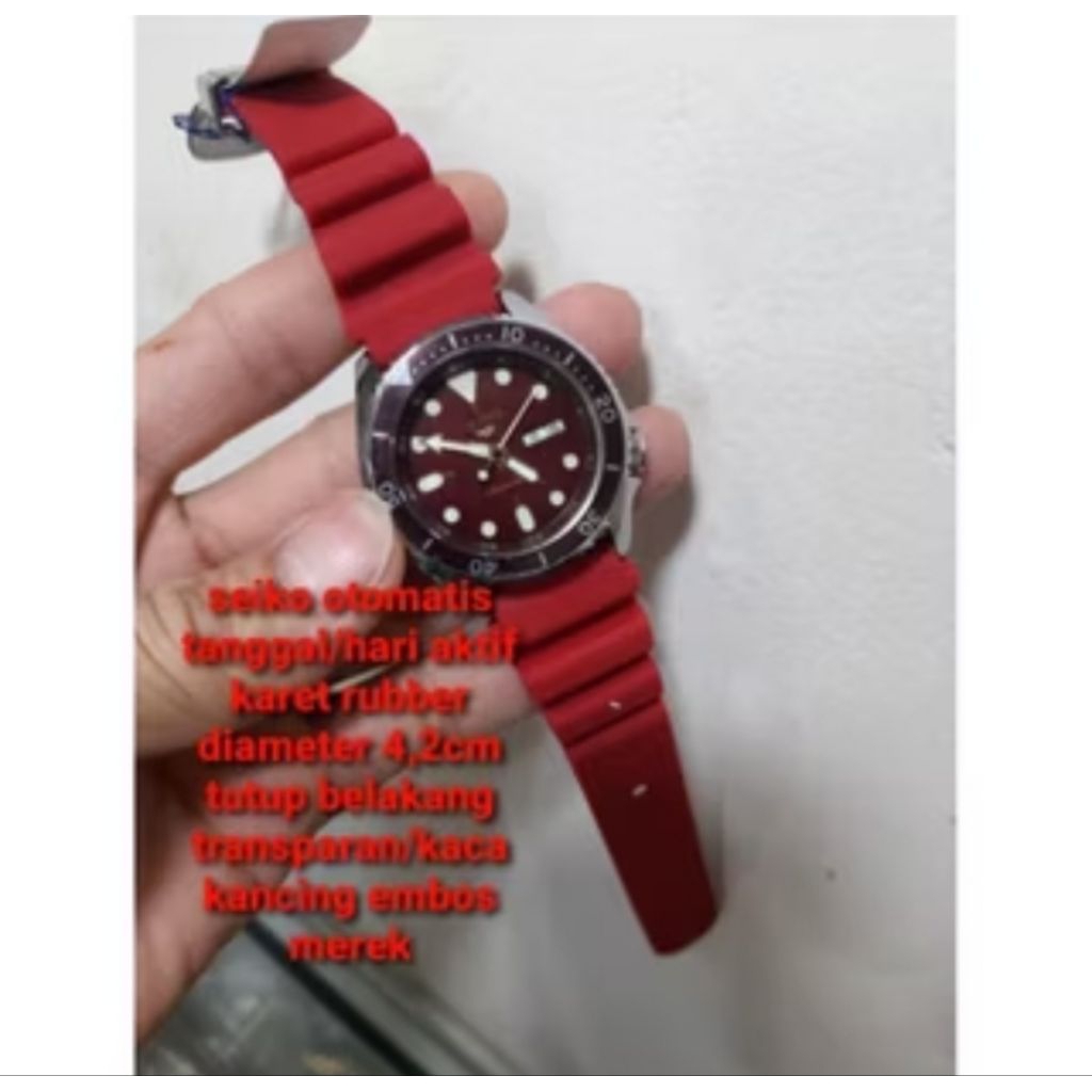 COD jam tangan seiko5 otomatis karet rubber premium jam tangan pria automatic tanpa baterai