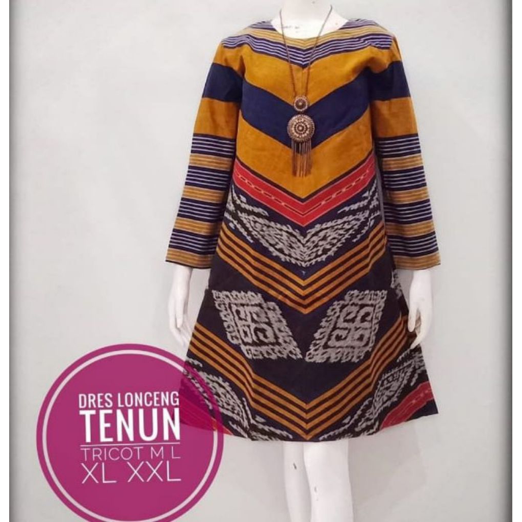 Dress Tenun Etnik, Dress Motif Tenun, Dress Tenun Blanket, Dress Tenun Ikat, Dress Tenun Murah, Dres