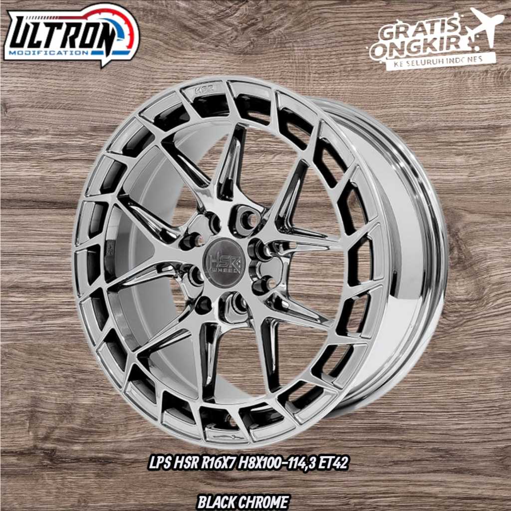 PELEK MOBIL BLACK CHROME R16 HSR LPS VELG RACING RING 16 YARIS CITY BRIO RS JAZZ RS