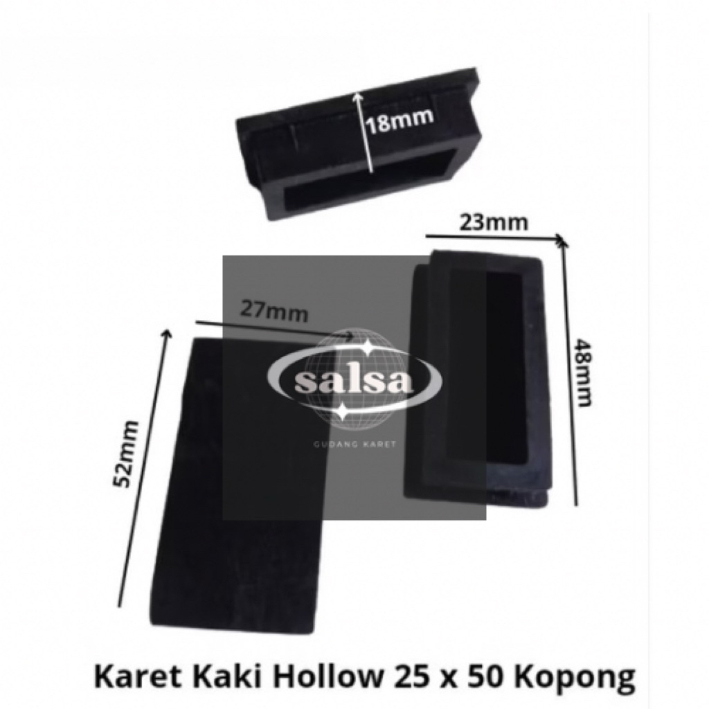 karet hollow 25x50 kopong karet tapak/alas kaki meja kursi