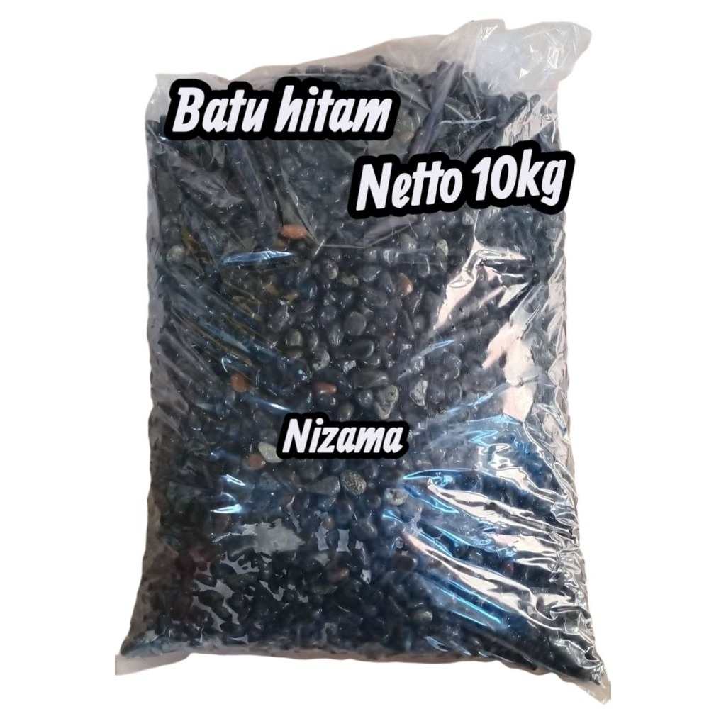 10kg batu krikil hitam sumbawa/Batu alam hitam kecil/Batu aquarium/Batu sikat/Batu koral hitam