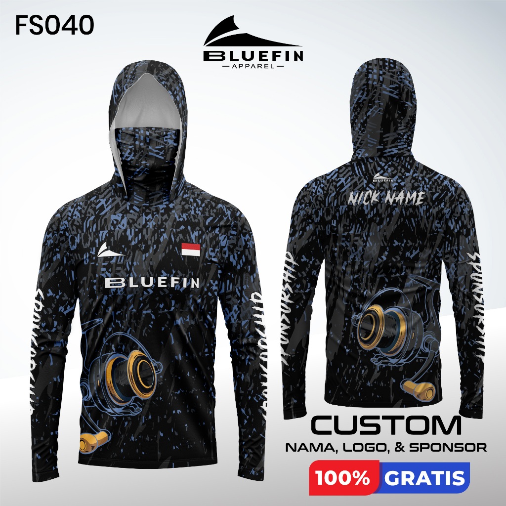 Baju Mancing Reel Pancing Bluefin Bisa Custom Nama Kain Jersey Dryfit Milano