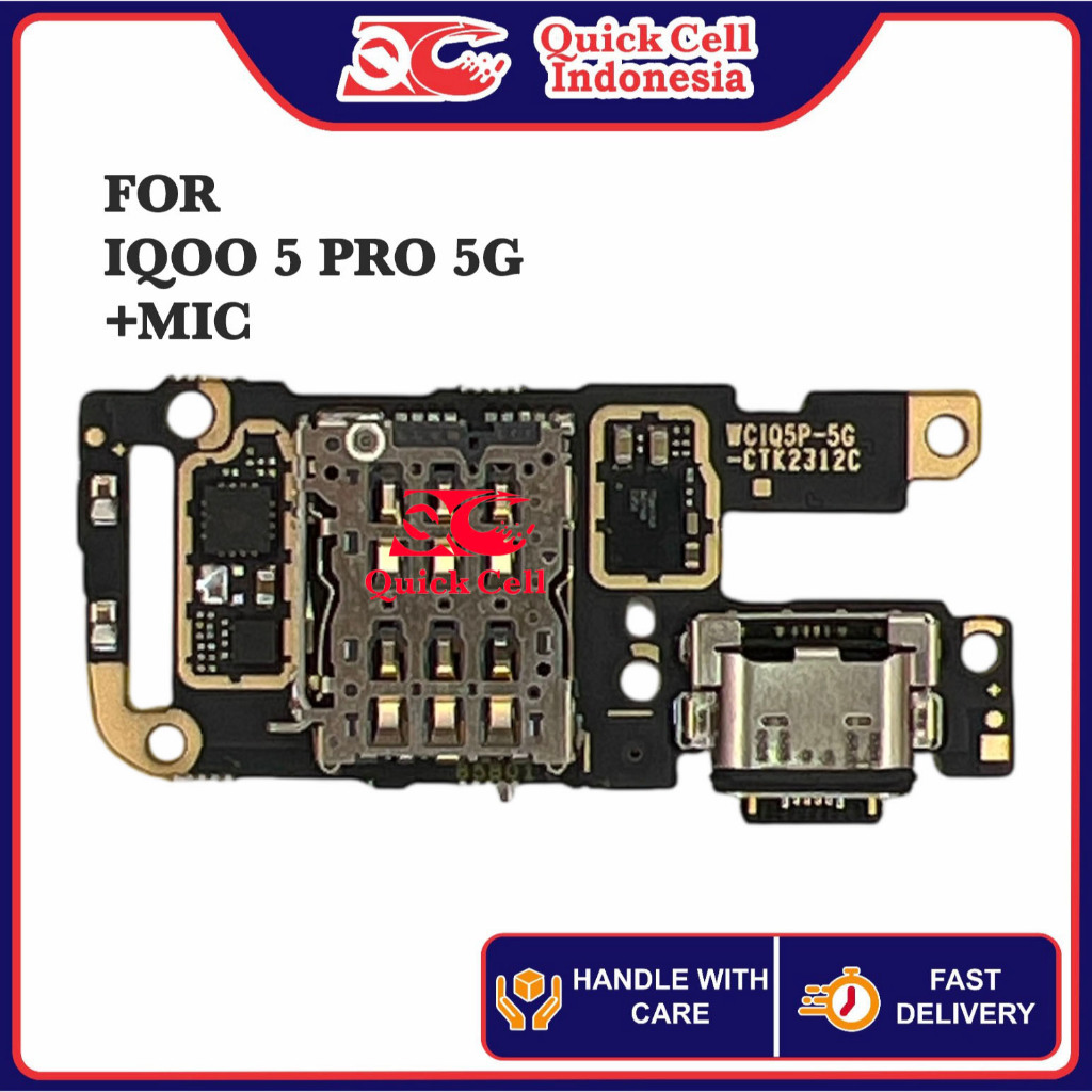 Quick Cell Konektor Papan Charger For Vivo Iqoo 5 Pro +Mic - Fast charging