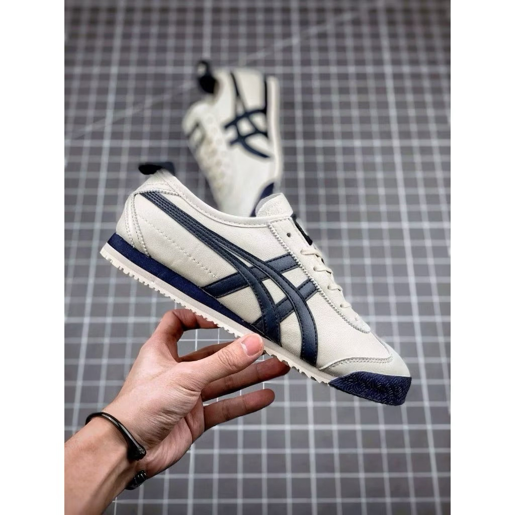 Sepatu Onitsuka Tiger Mexico 66 Cream Navy Sepatu Pria Wanita Sneakers Terlaris
