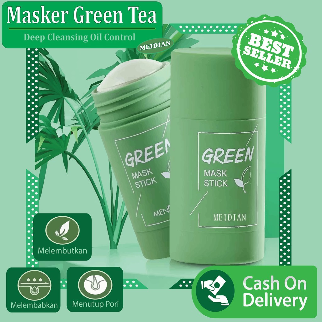 MEIDIAN Green Mask Stick 40gr 100% Original Masker Wajah Green Tea Pembersih komedo hidung / MEIDIAN