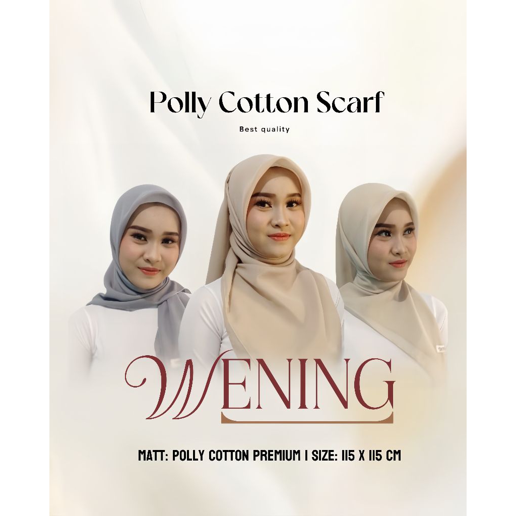 WENING - POLLYCOTTON SCARF 115 × 115 cm (jahit tepi)