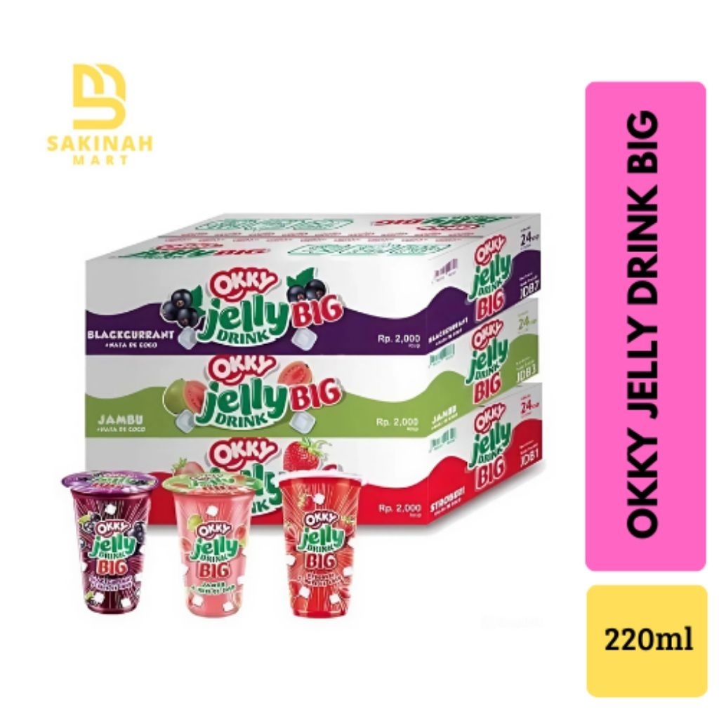 OKKY JELLY DRINK BIG JUMBO 220ML 1DUS/24CUP