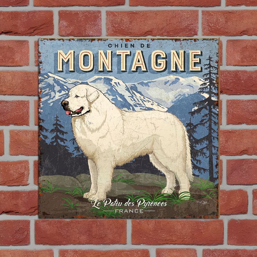 Hiasan Dinding Vintage Hewan Serigala 20x20