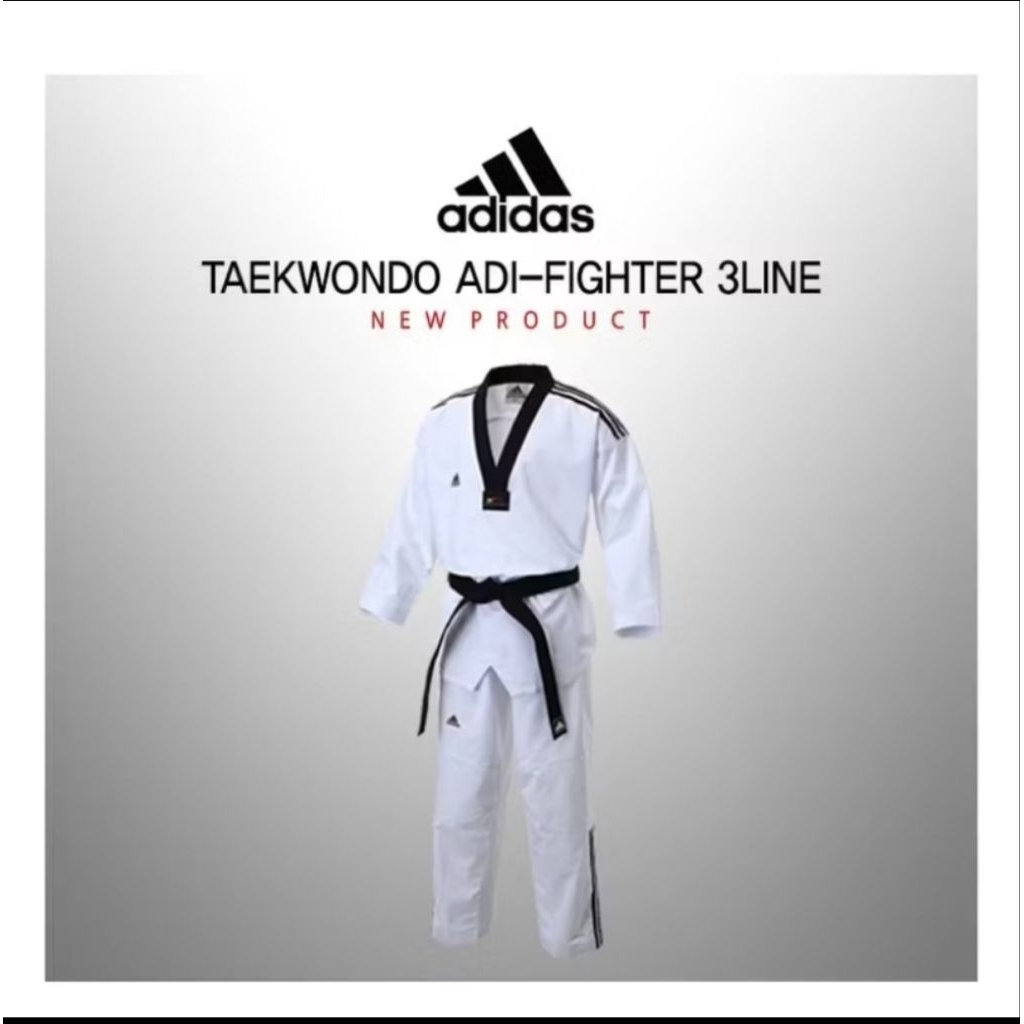 Dobok Taekwondo ADIDAS ADI - FIGHTER STRIP 3 ORIGINAL