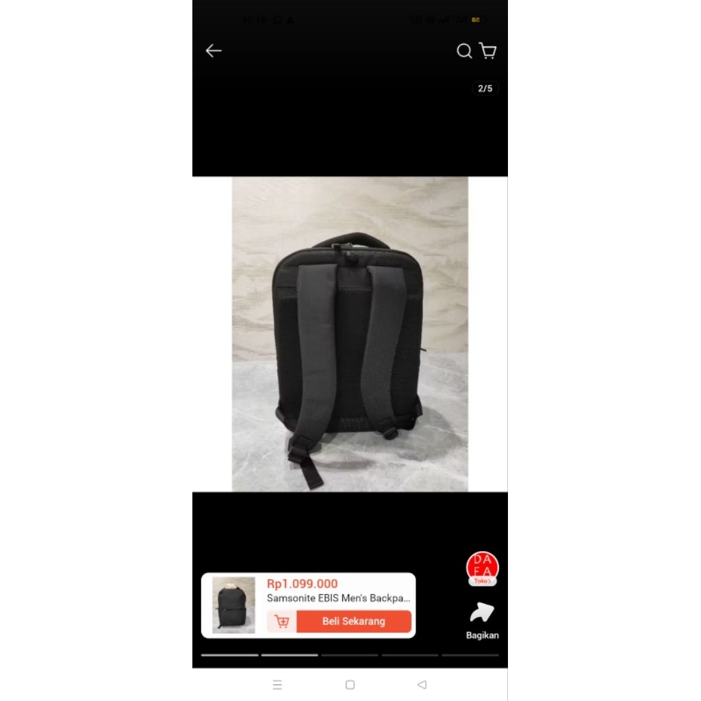 SAMSONITE EBIS BACKPACK BLACK ORIGINAL