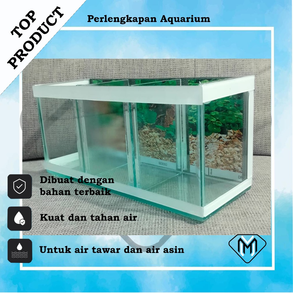 aquarium minimalis sekat tiga full set ,aquarium cana,quarium mini, aquarium cupang