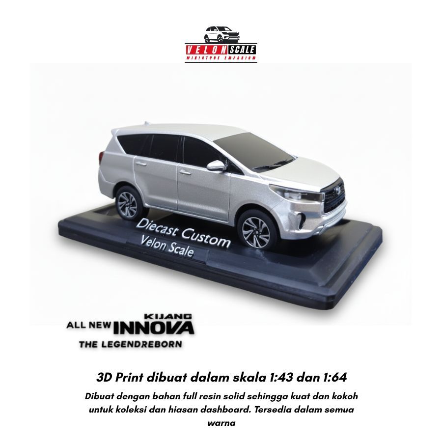 VELONSCALE | Diecast Miniatur 3D Print Toyota Innova Reborn 2018 Skala 1:43 Full Custom cat dan plat
