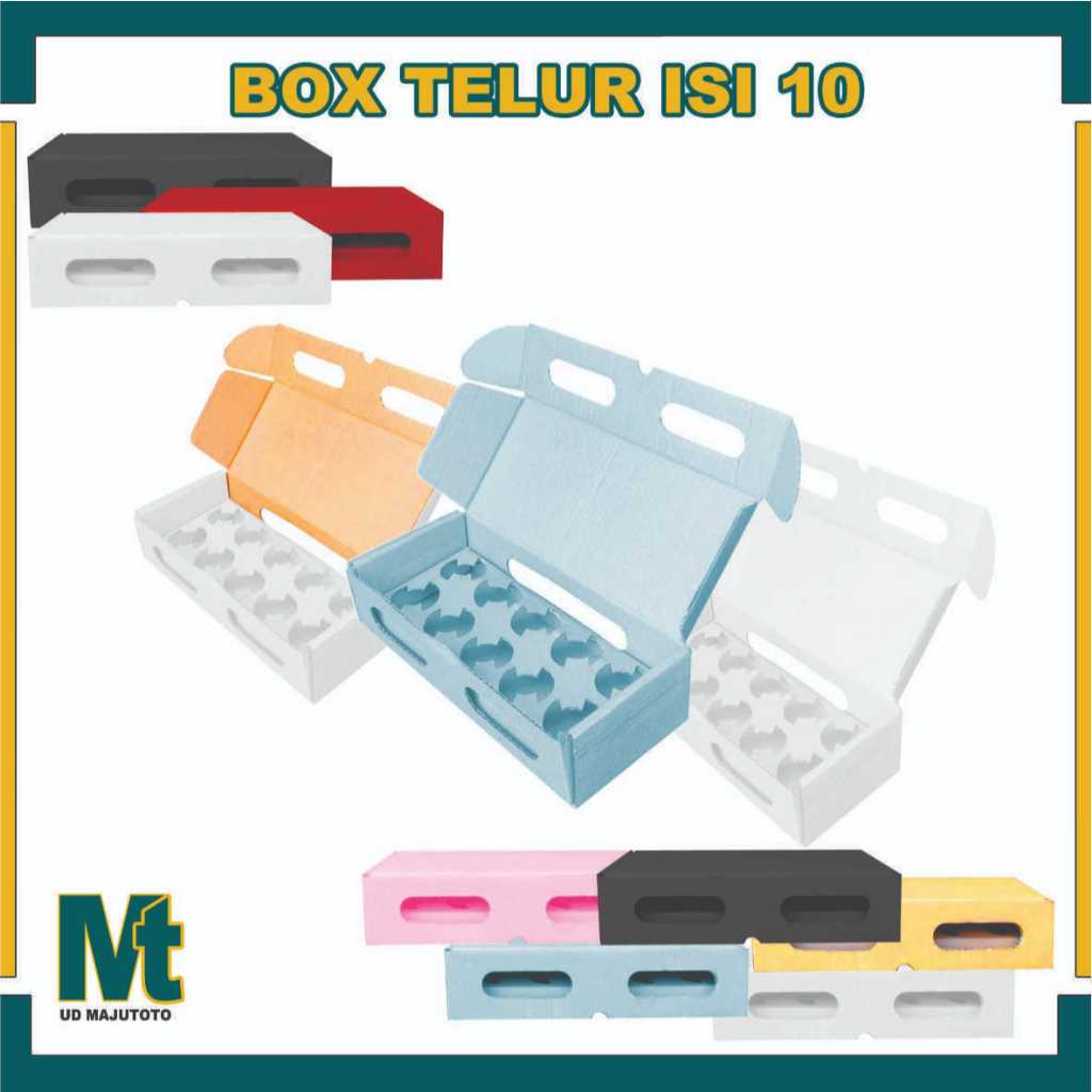 Box 26X12X6 Cm / Box Telur Isi 10 / Box Lipat Samping / Kardus Telur isi 10 Butir