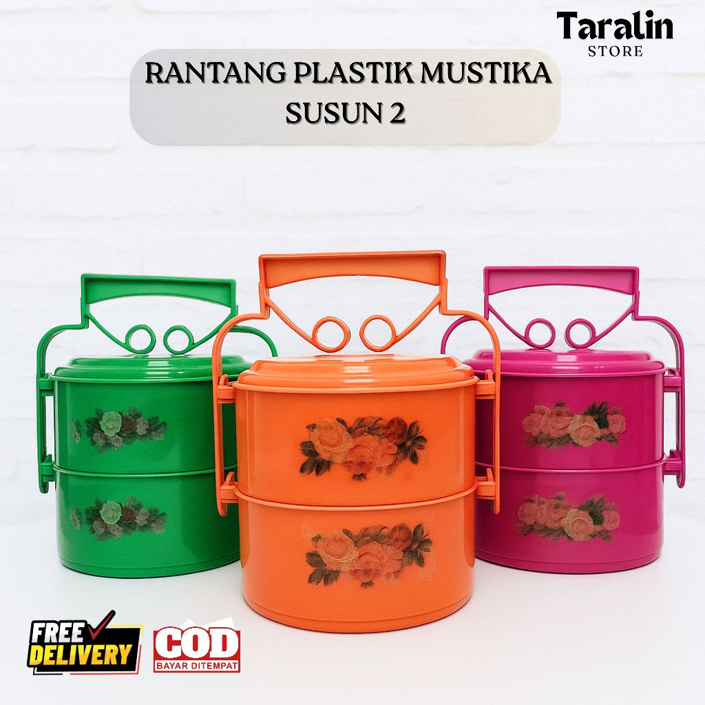 Rantang Plastik Susun 2 / Rantang Mustika Susun Plastik