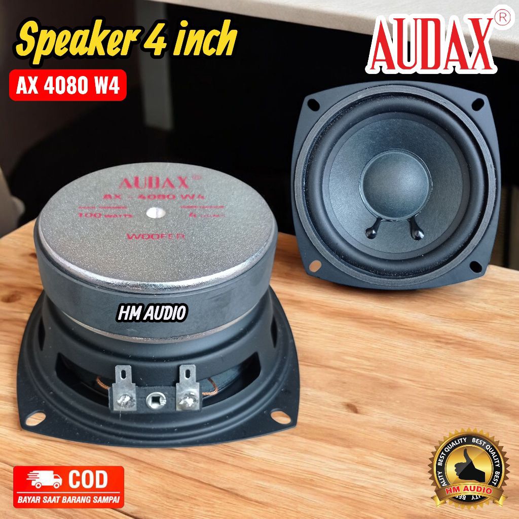 Speaker 4 inch AUDAX AX 4080 W4 Woofer dan AX-4074 SQ8 Midle Range
