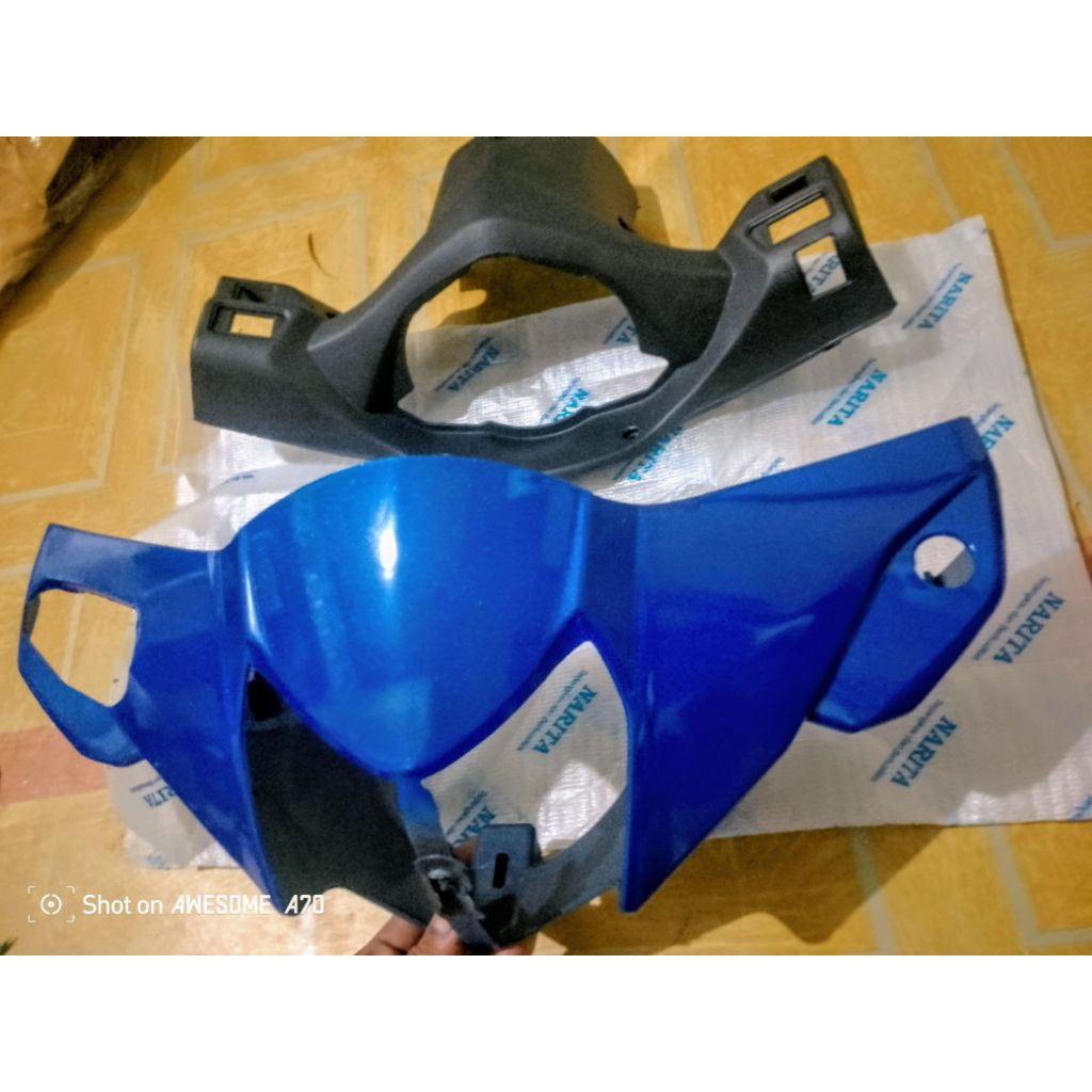 Honda Revo- SET Batok depan belakang dan lampu depan Honda revo lama warna biru mirip ori