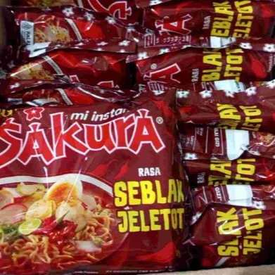 4 PCS Mi Instan SAKURA - Rasa Seblak Jeletot 60 gram - Mie Instant Kuah Pedas