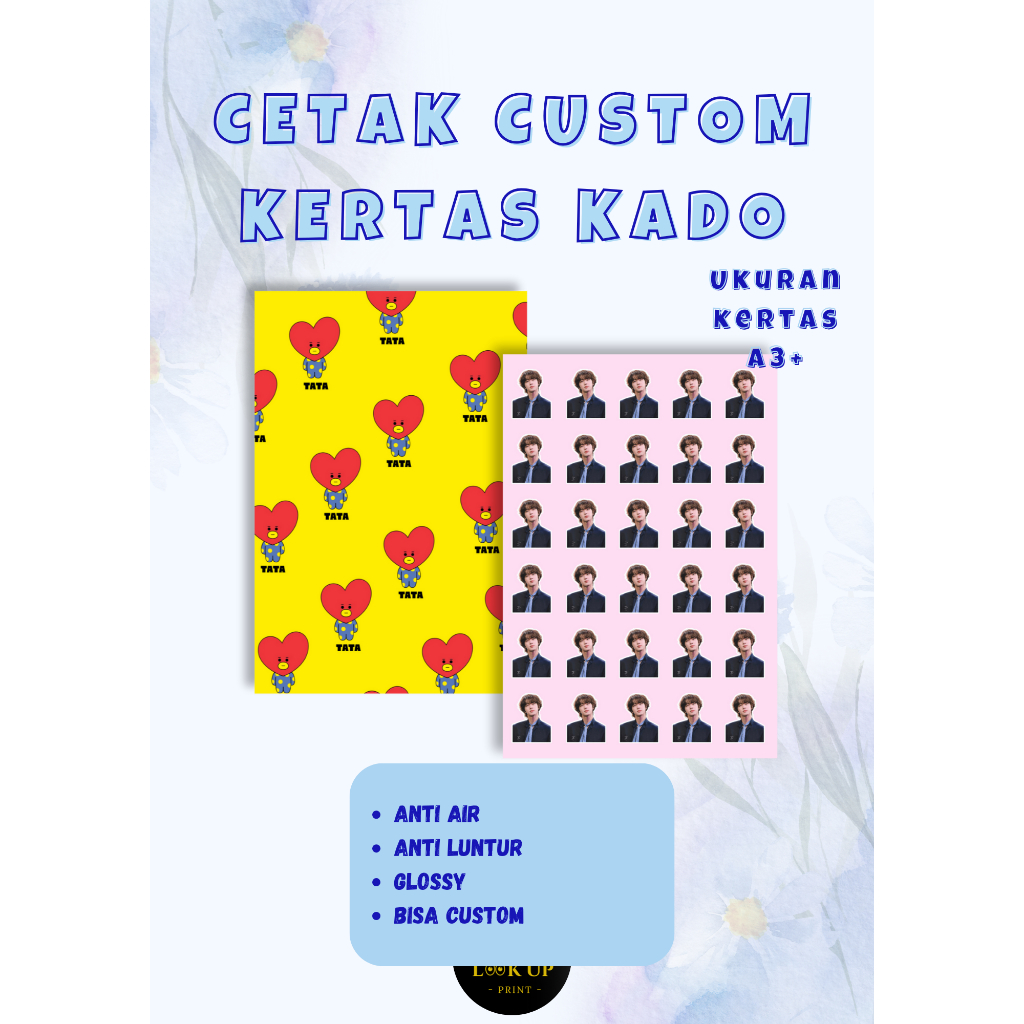 Cetak Kertas Kado / Custom Kertas Kado A3+