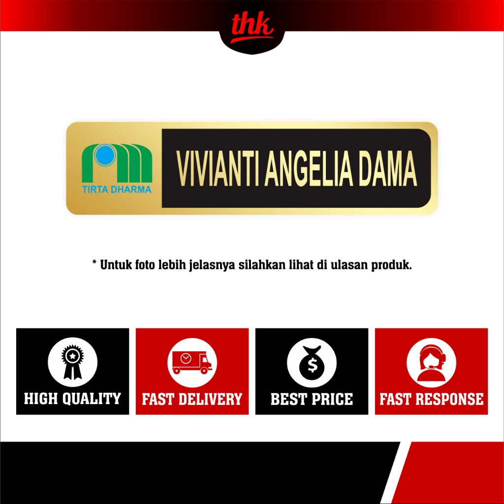 Name Tag / Nama Dada / Papan Nama Kuningan Custom