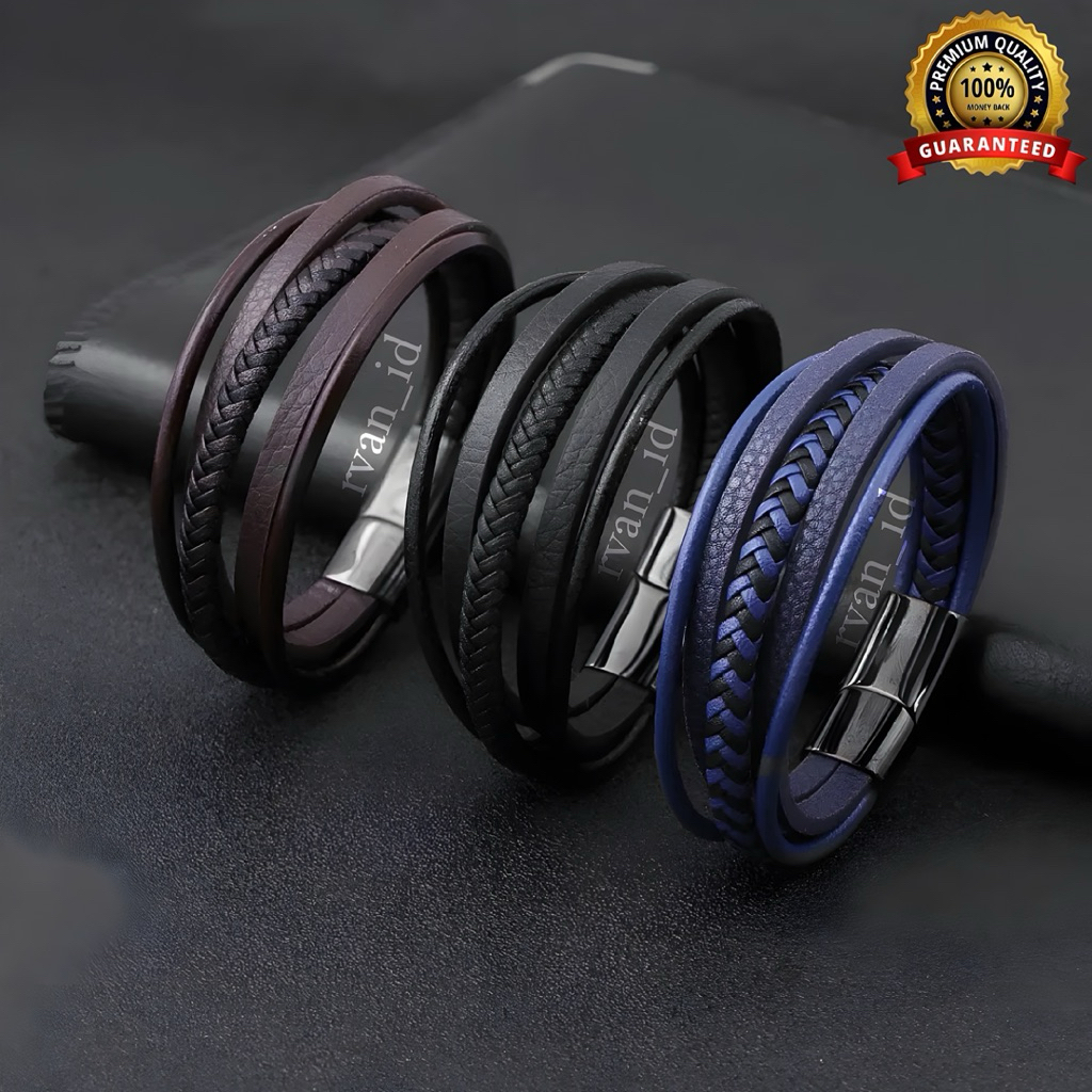 Gelang Tangan Pria Premium - Bangle Pria - Bracelet Pria - Gelang Kerja Kantor Santai
