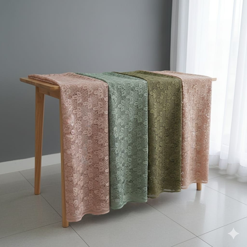 Kain Brokat Lace daun