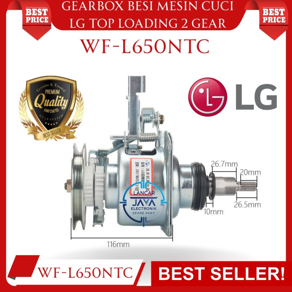 WF-L650NTC - Gearbox Mesin Cuci LG Top Loading 2 Gear Bahan Besi Tebal Best Quality