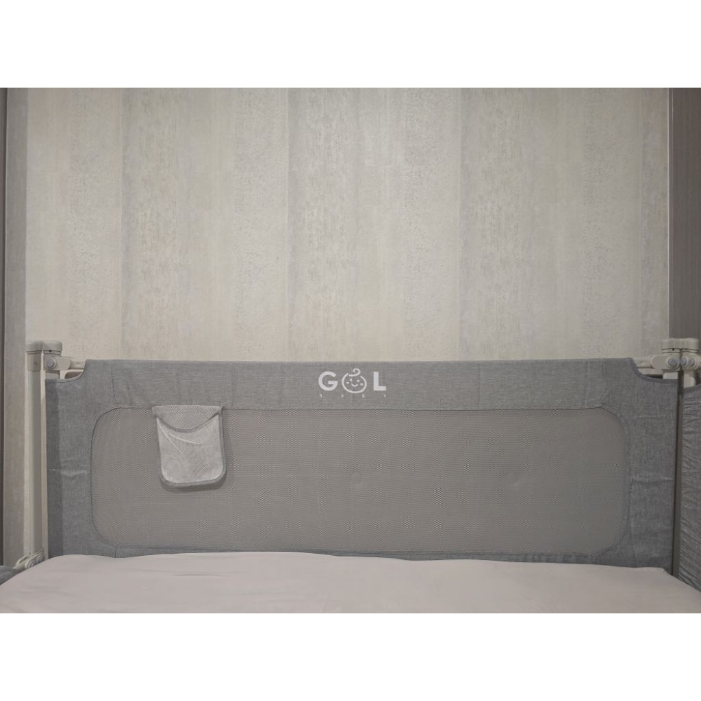 PRELOVED GOL SAFETY BABY BEDRAIL GREY POLOS 180x103(cc) dapat 2