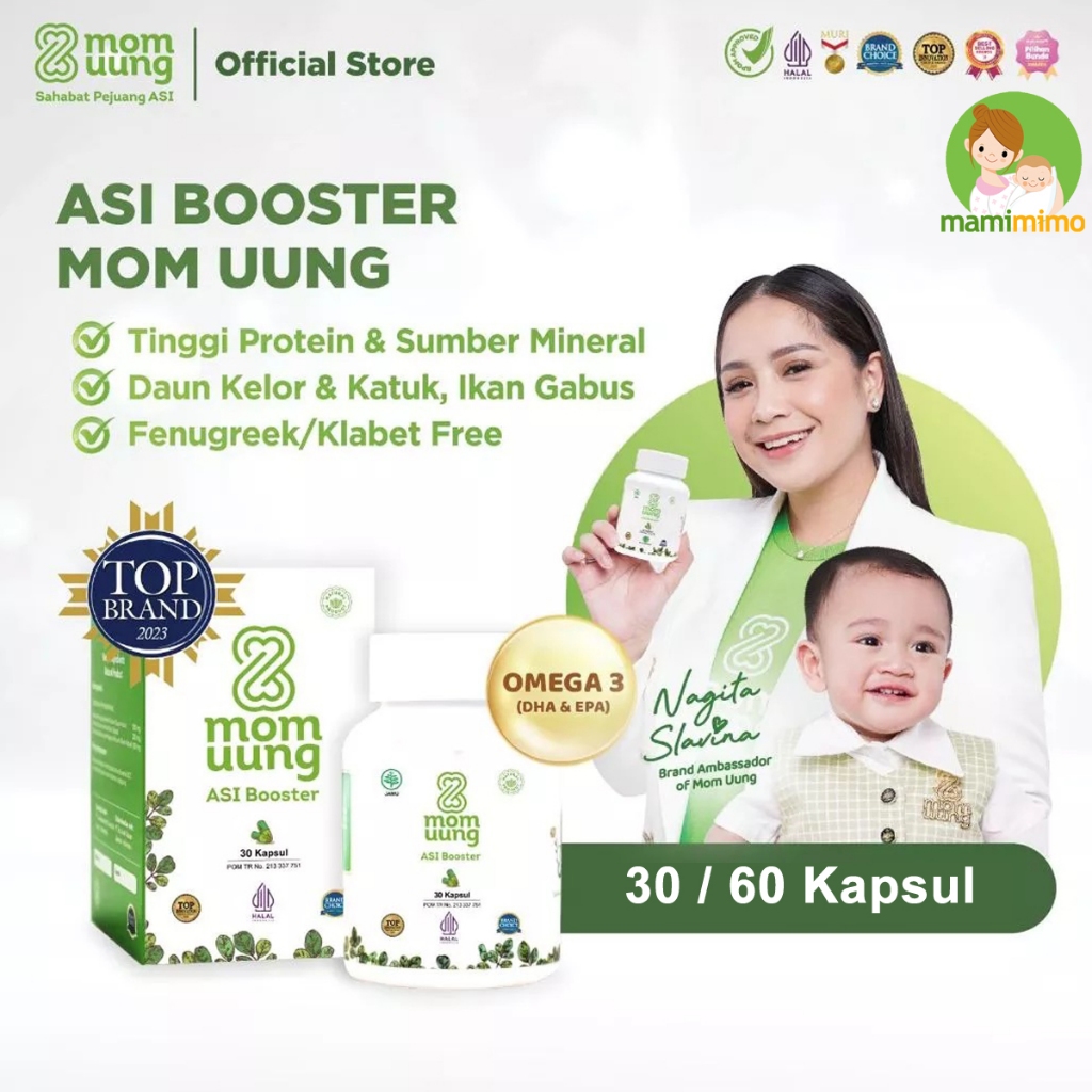 FS 60 KAPSUL MOM UUNG ASI BOOSTER PELANCAR SUPLEMEN PENAMBAH ASI VITAMIN IBU MENYUSUI BPOM HALAL